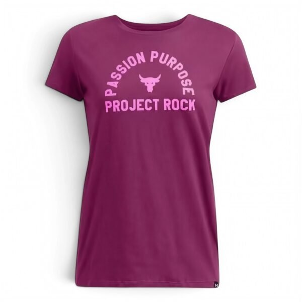 Under Armour Womens Project Rock Payoff Short Sleeve T-Shirt Purple Gemini / Vivid Magenta