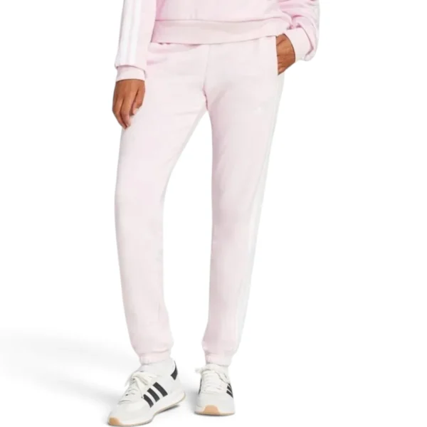women Essentials 3-Stripes French Terry Cuffed Pants Pink / White