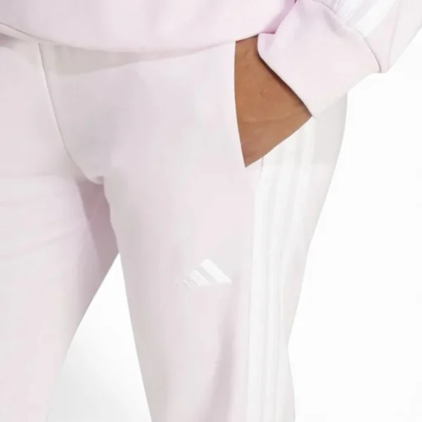 women Essentials 3-Stripes French Terry Cuffed Pants Pink / White