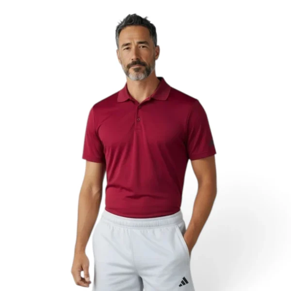 men Core adidas Performance Primegreen Polo Shirt Collegiate Burgundy
