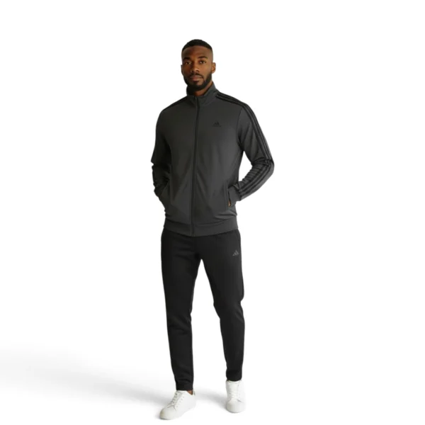 men Essentials Warm-Up 3-Stripes Track Jacket Dgh Solid Grey / Black