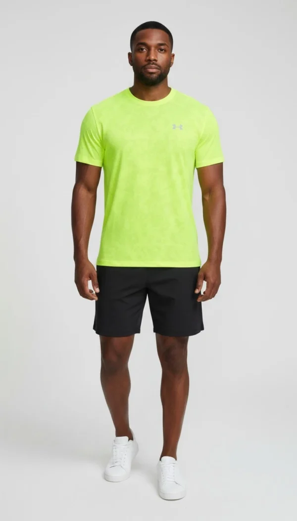 UA Launch Camo Men's Short Sleeve High Vis Yellow / Reflective