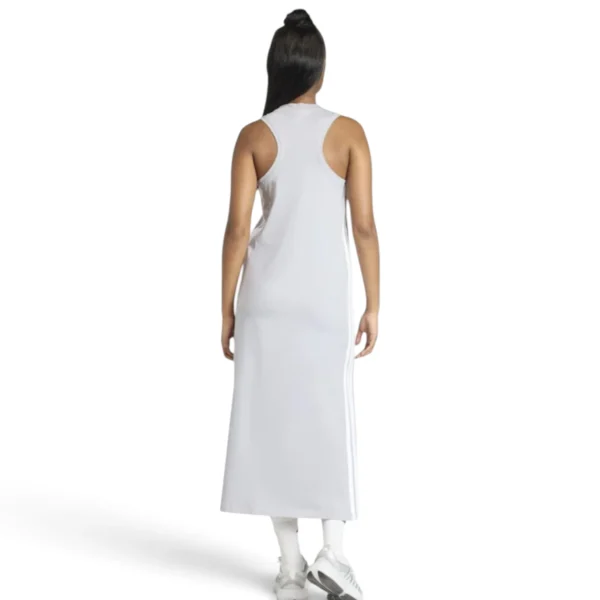 women Essentials 3-Stripes Long Racerback Dress Wonder Sage / White