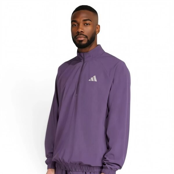Men's Train Essentials Woven Full-Zip Hooded Track Top Aurora Plum