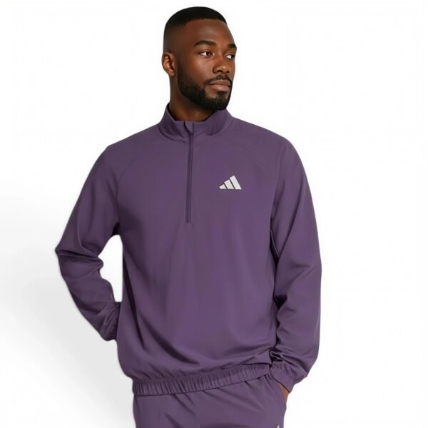 Men's Train Essentials Woven Full-Zip Hooded Track Top Aurora Plum