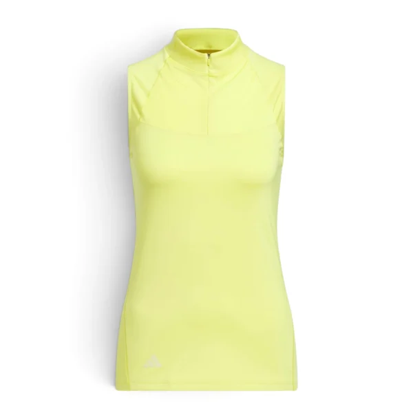 Women's Ultimate365 Zip Mock Sleeveless Polo Shirt Pure Sulfur