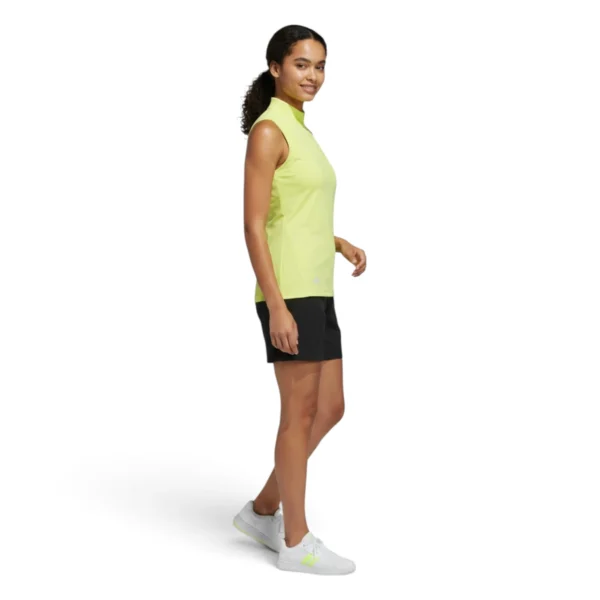 Women's Ultimate365 Zip Mock Sleeveless Polo Shirt Pure Sulfur