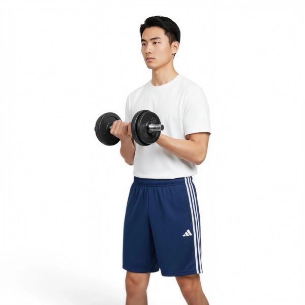 Adidas men Train Essentials Piqué 3-Stripes Training Shorts Dark Blue/White