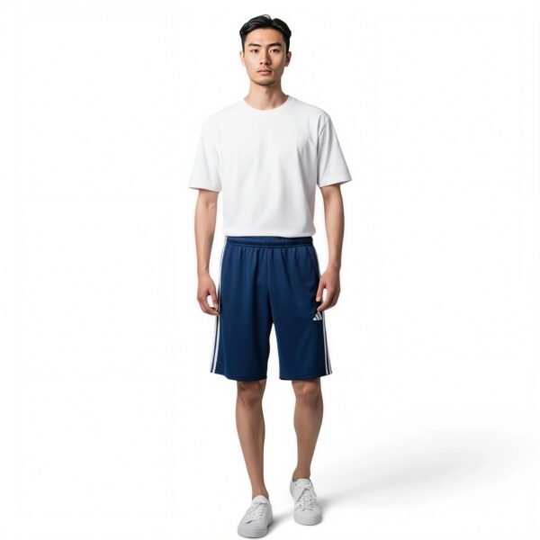 Adidas men Train Essentials Piqué 3-Stripes Training Shorts Dark Blue/White