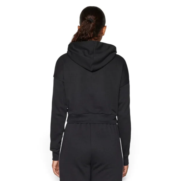 Adidas women Essentials 3-Stripes French Terry Crop Hoodie Black/White