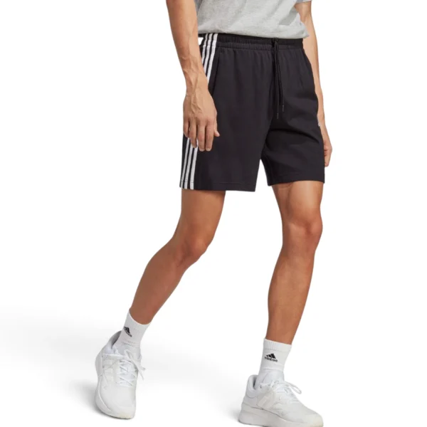 men Essentials French Terry 3-Stripes Shorts Black / White