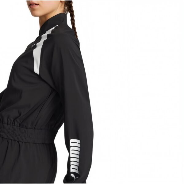 Womens Fit Woven Puma Fashion Jacket Training Athletic Outerwear Casual Full Zip Compression Black