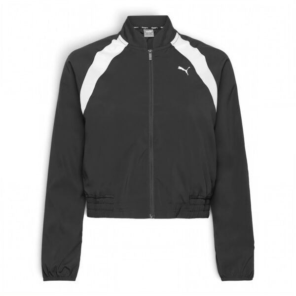 Womens Fit Woven Puma Fashion Jacket Training Athletic Outerwear Casual Full Zip Compression Black