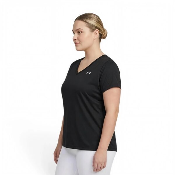 Under Armour Womens Tech Short Sleeve V Neck Black/White