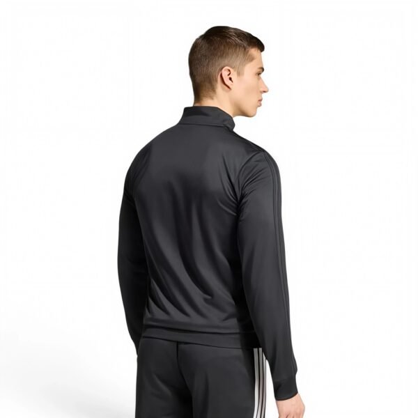 adidas men Essentials Warm-Up 3-Stripes Track Jacket Black/Black