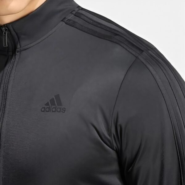 adidas men Essentials Warm-Up 3-Stripes Track Jacket Black/Black