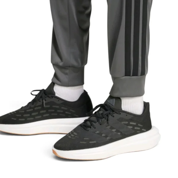 adidas men 3-Stripes Tricot Regular Tapered Track Pants Grey Six / Black