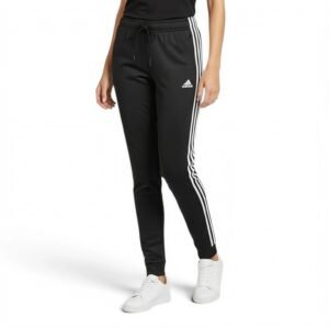 WhatsApp Image 2026-09-16 at 3.35.26 PM women Essentials Warm-Up Slim Tapered 3-Stripes Track Pants Black/white