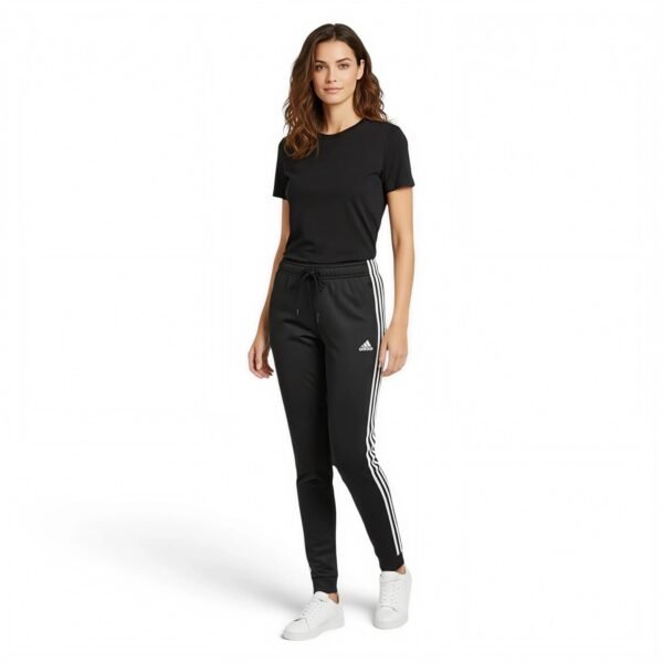 women Essentials Warm-Up Slim Tapered 3-Stripes Track Pants Black/white