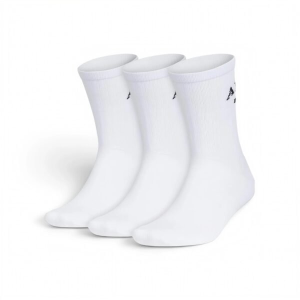 Men's Cushioned Crew Socks (3 Pairs) Durable & Comfortable, White/Black/Foundation