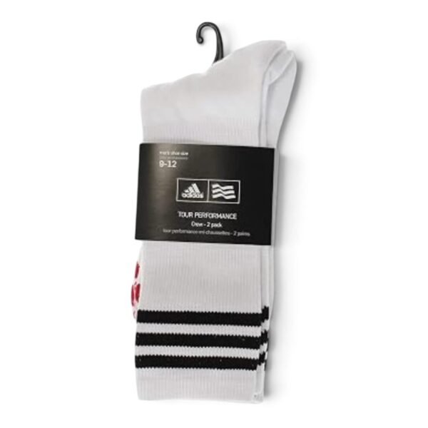 Men’s Tour Performance Crew Athletic (Pack of 2 Pairs) Socks  Cushioned Sole white