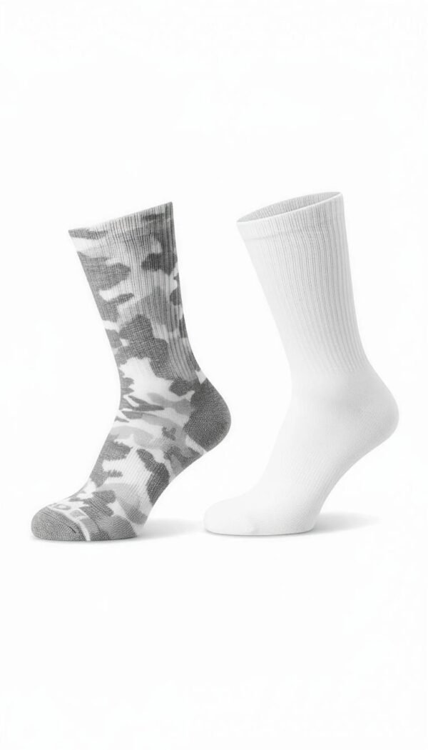 AND1 Pack of 2 Men's Crew Socks Cushioned Athletic Socks White (39-47)