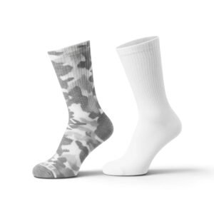 AND1 Pack of 2 Men's Crew Socks Cushioned Athletic Socks White (39-47)